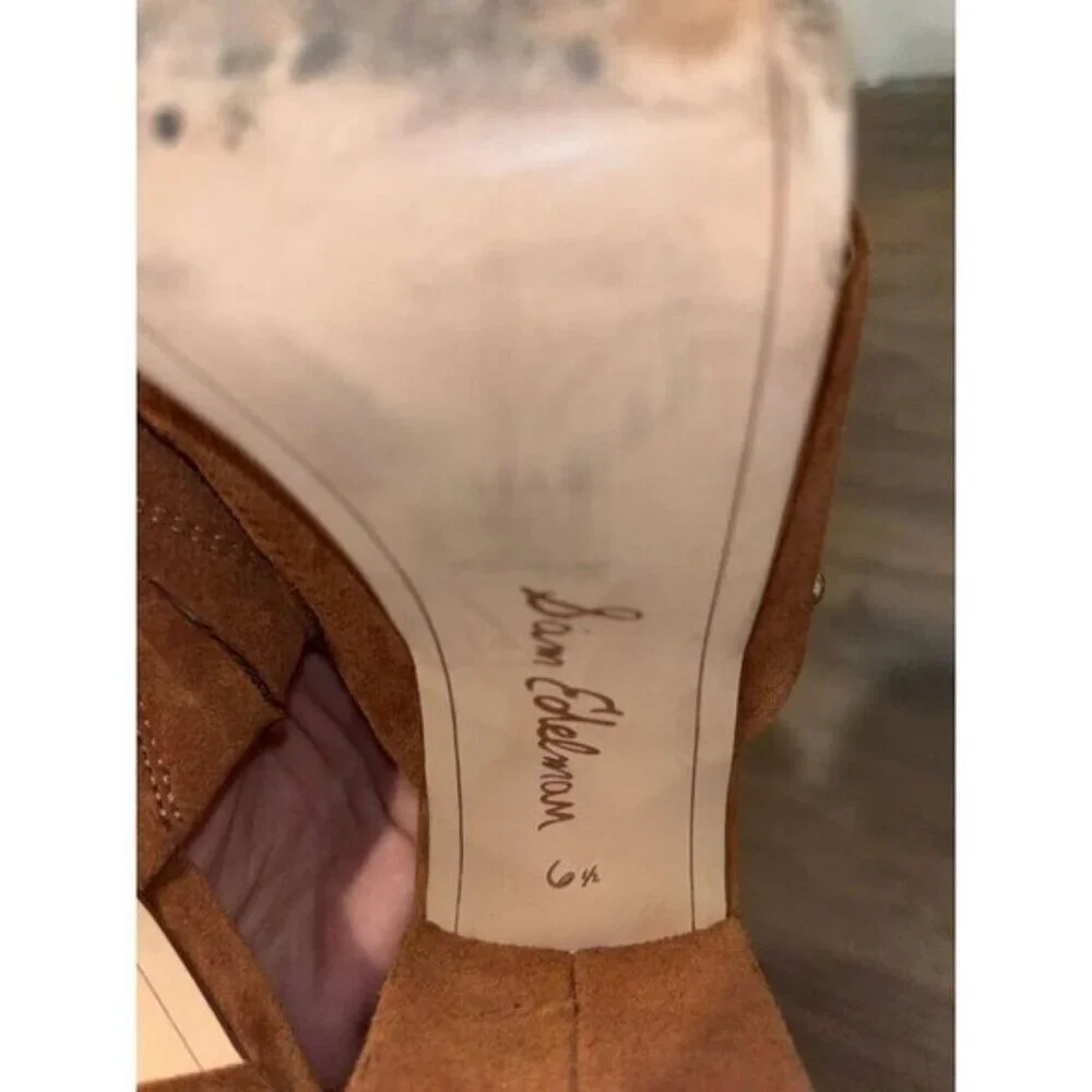 Sam Edelman Tan   Sandal Heels.  Velvet Women's Size 6.5